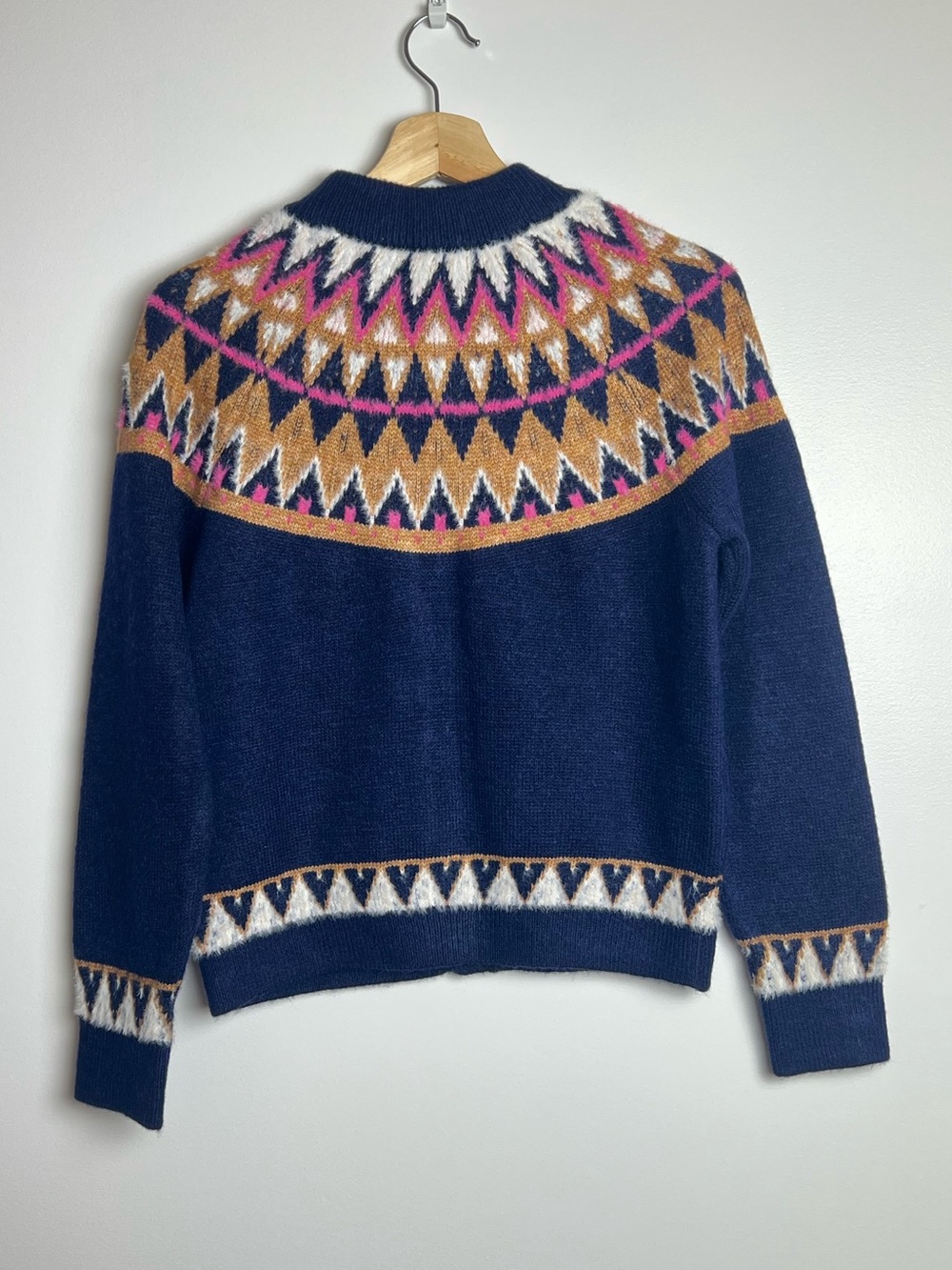 NWT Pilcro Crew-Neck Cozy Fairisle Cardigan Sweater from Anthropologie - Picture 6 of 12